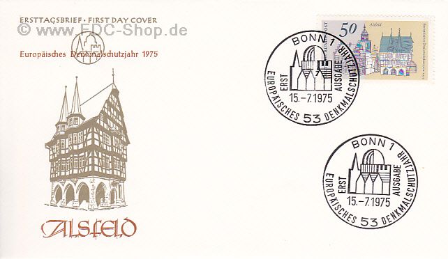 Ersttagsbrief BUND Mi-Nr: 860, Europäisches Denkmalschutzjahr