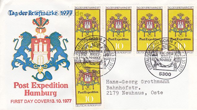 Ersttagsbrief BUND Mi-Nr: 948, Tag der Briefmarke 1977