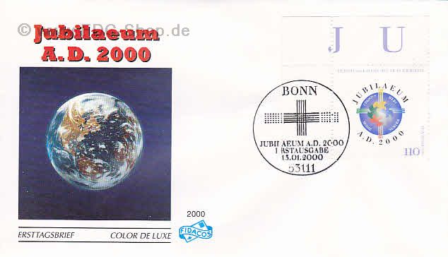 Ersttagsbrief BUND Mi-Nr: 2087, Jubiläum "Anno Domini 2000"