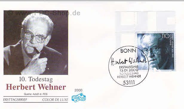 Ersttagsbrief BUND Mi-Nr: 2092, 10. Todestag von Herbert Wehner