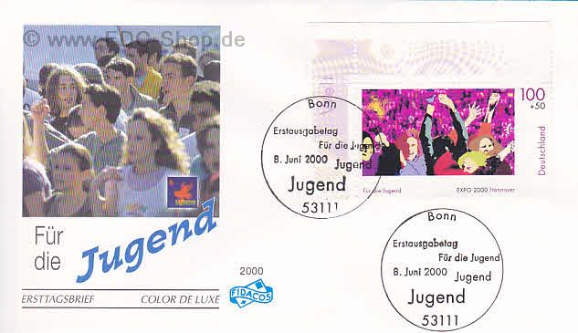 Ersttagsbrief BUND Mi-Nr: 2117, Jugend: EXPO 2000 - Treffpunkt der Jugend der Welt; Jugendfestival