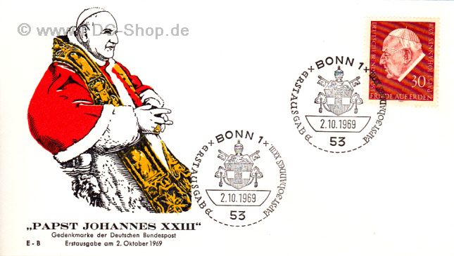 Ersttagsbrief BUND Mi-Nr: 609, Papst Johannes XXIII