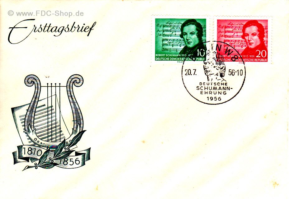 Ersttagsbrief DDR Mi-Nr: 528-529, 100. Todestag von Robert Schumann Ersttagsbrief DDR Mi-Nr: 528-529, 100. Todestag von Robert Schumann